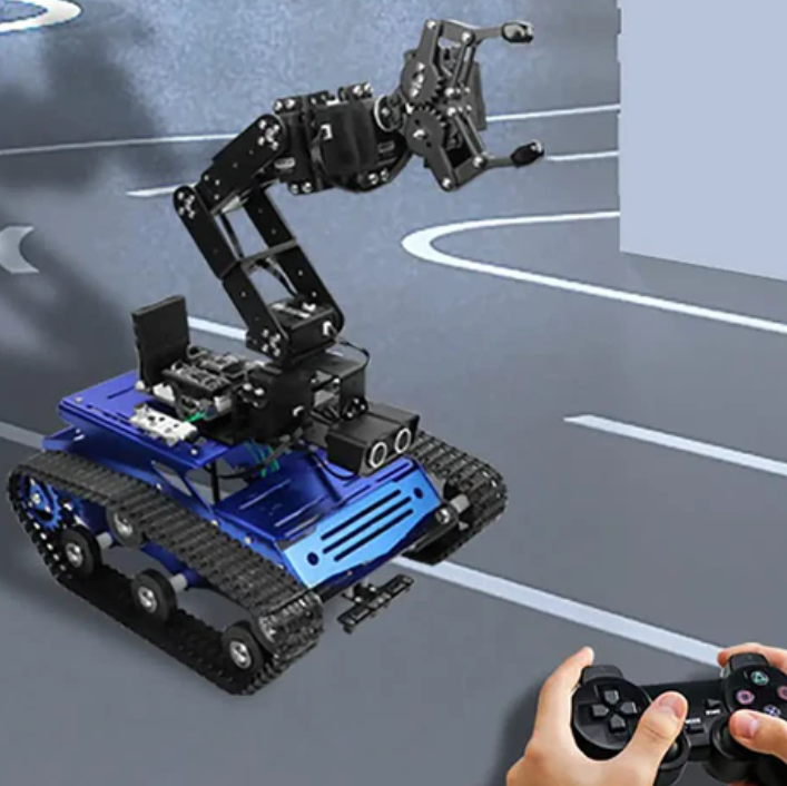 Hiwonder Tankbot tracked robot car with robotic arm for STM32 programming (including somatosensory gloves)