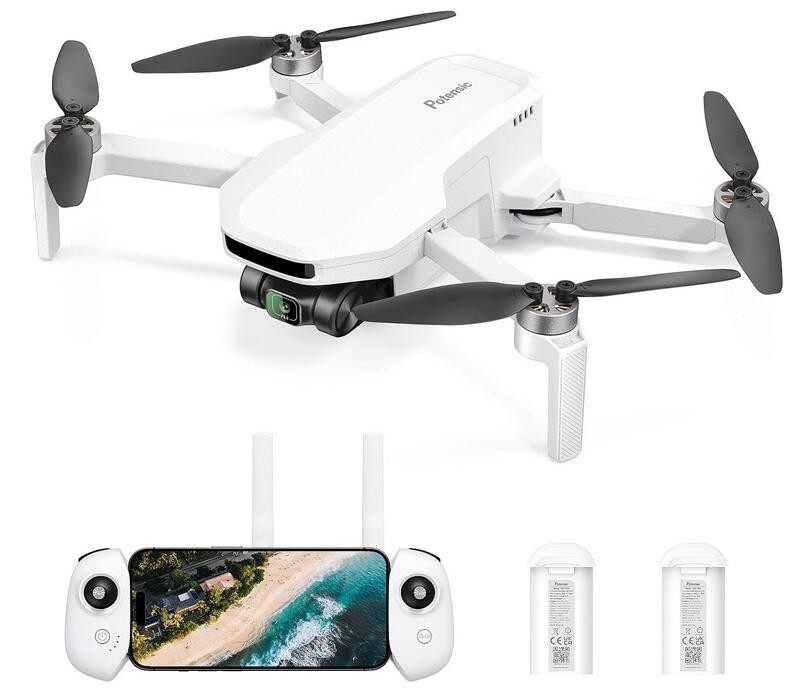 動返回 Potensic ATOM LT GPS Drone 249g 2 Batteries 80 Minutes EIS 2.5K Camera 4KM FPV Transmission Brushless Motor Auto Return Surgical Entry-level Foldable Drone Suitable for Adults Beginners Expansion 