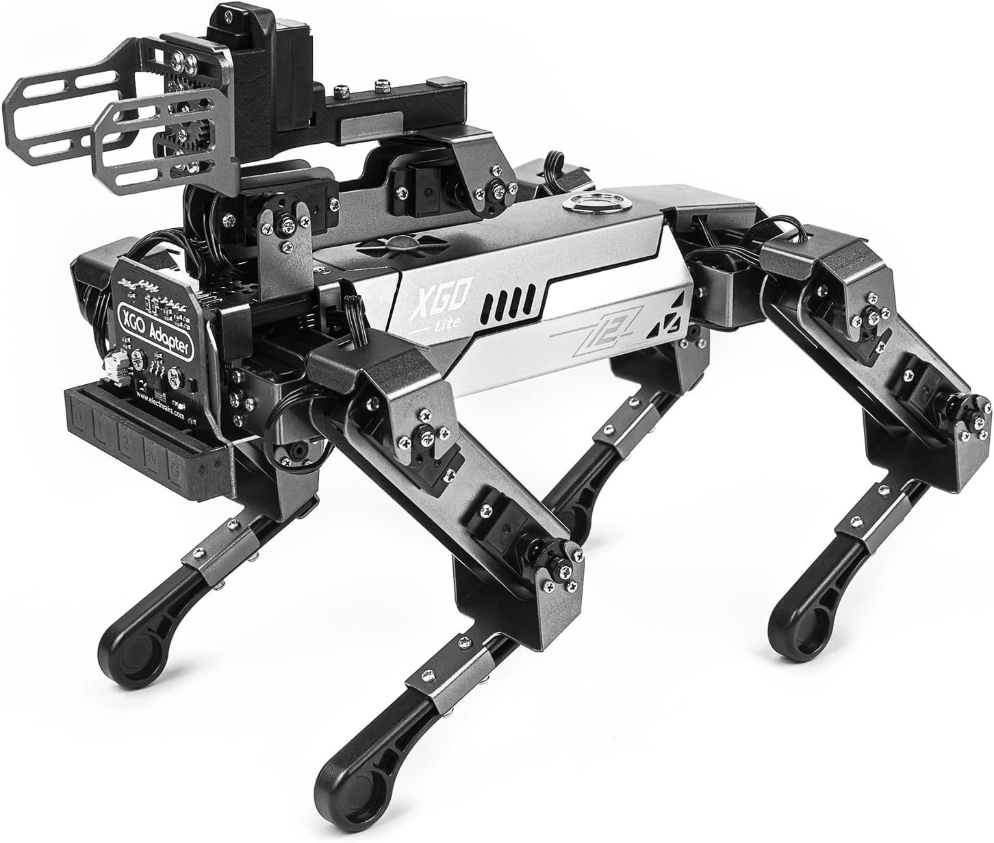 ELECFREAKS Robot Xgo V2 Kit, 15 movable joints DIY programmable full metal bionic robot kit, STEM education project, based on open source hardware (no micro:bit)
