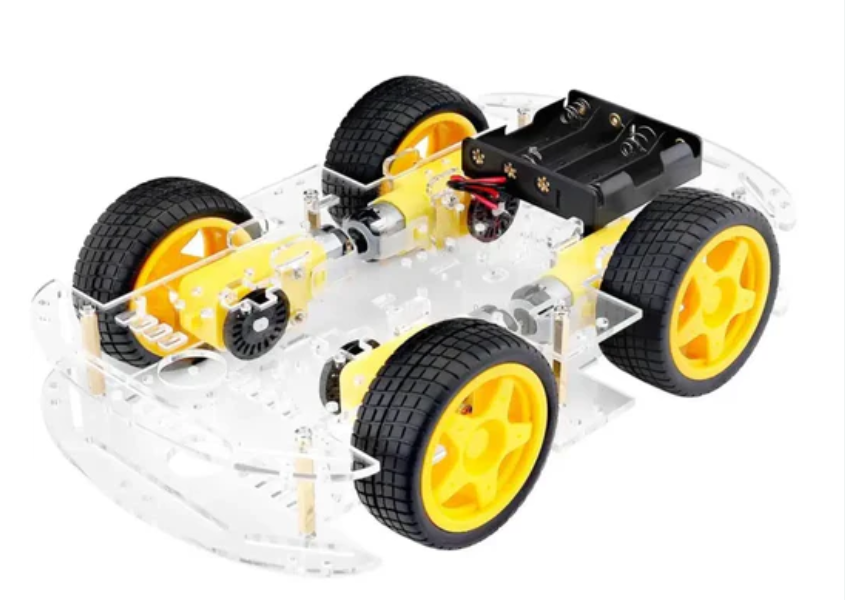 DIY robot car intelligent chassis kit, with speed encoder 4W 2 layers, suitable for Arduino RPi