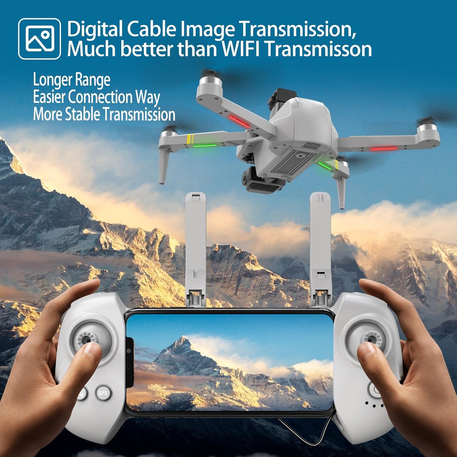 New Upgrade Drone with Adult Camera 4K, 3-axis Gimbal Drone, Obstacle Avoidance, Anti-Shake Professional Video Recording, 2.4 Miles, 56 Minutes, GPS Auto Return, Follow Me/Car, Timelapse